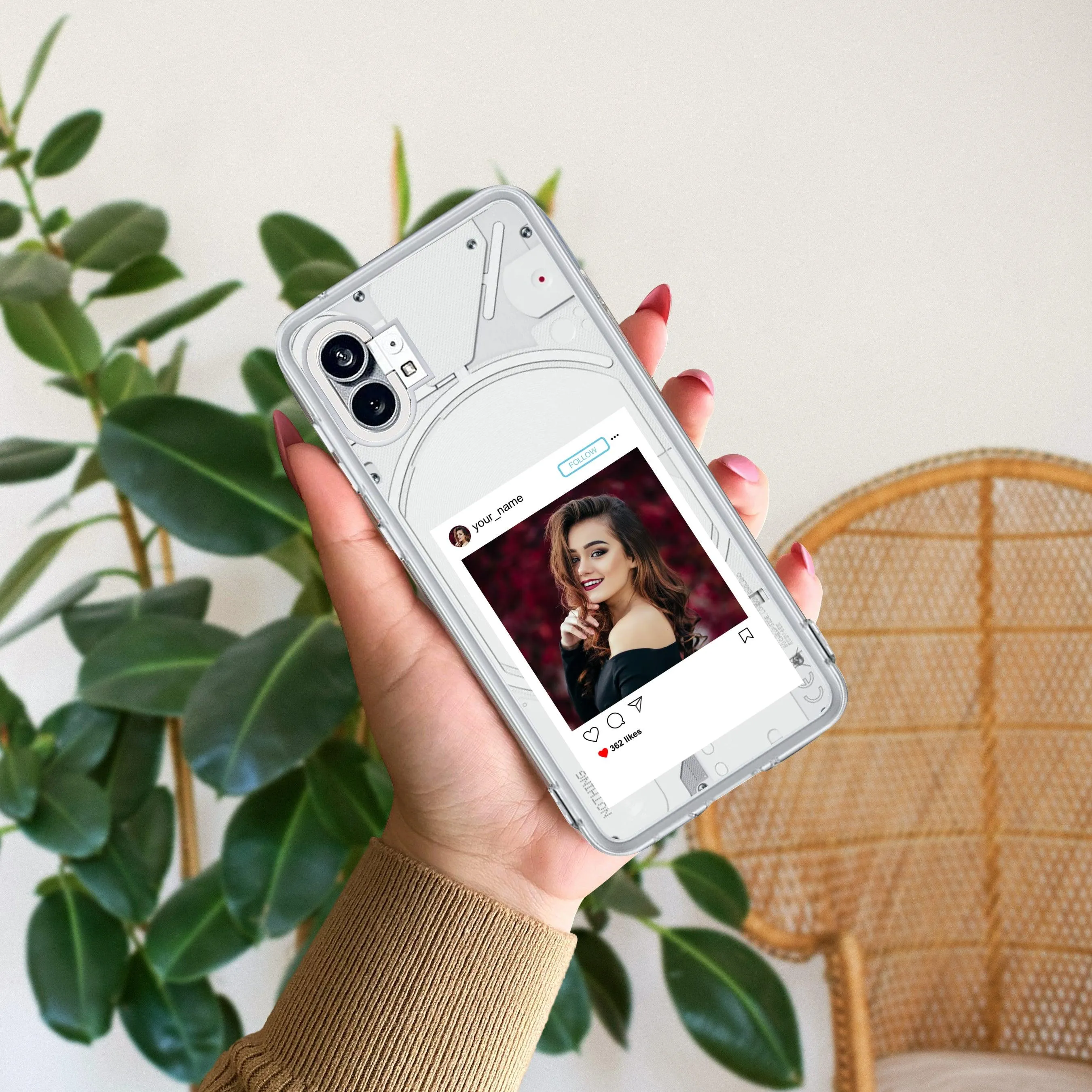 Customize Photo With Name Transparent Silicon Case For Nothing