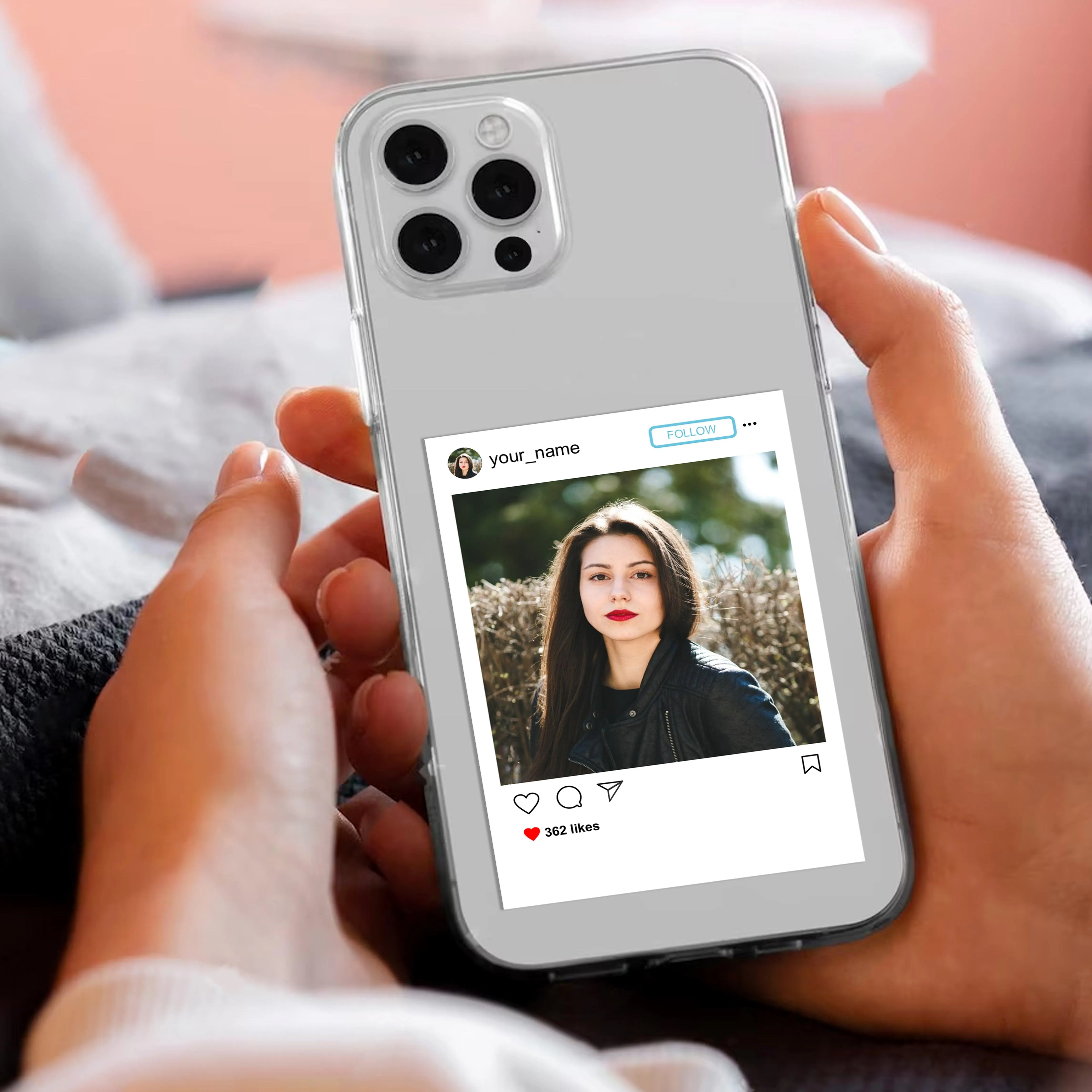 Customize Photo With Name Transparent Silicon Case For Poco