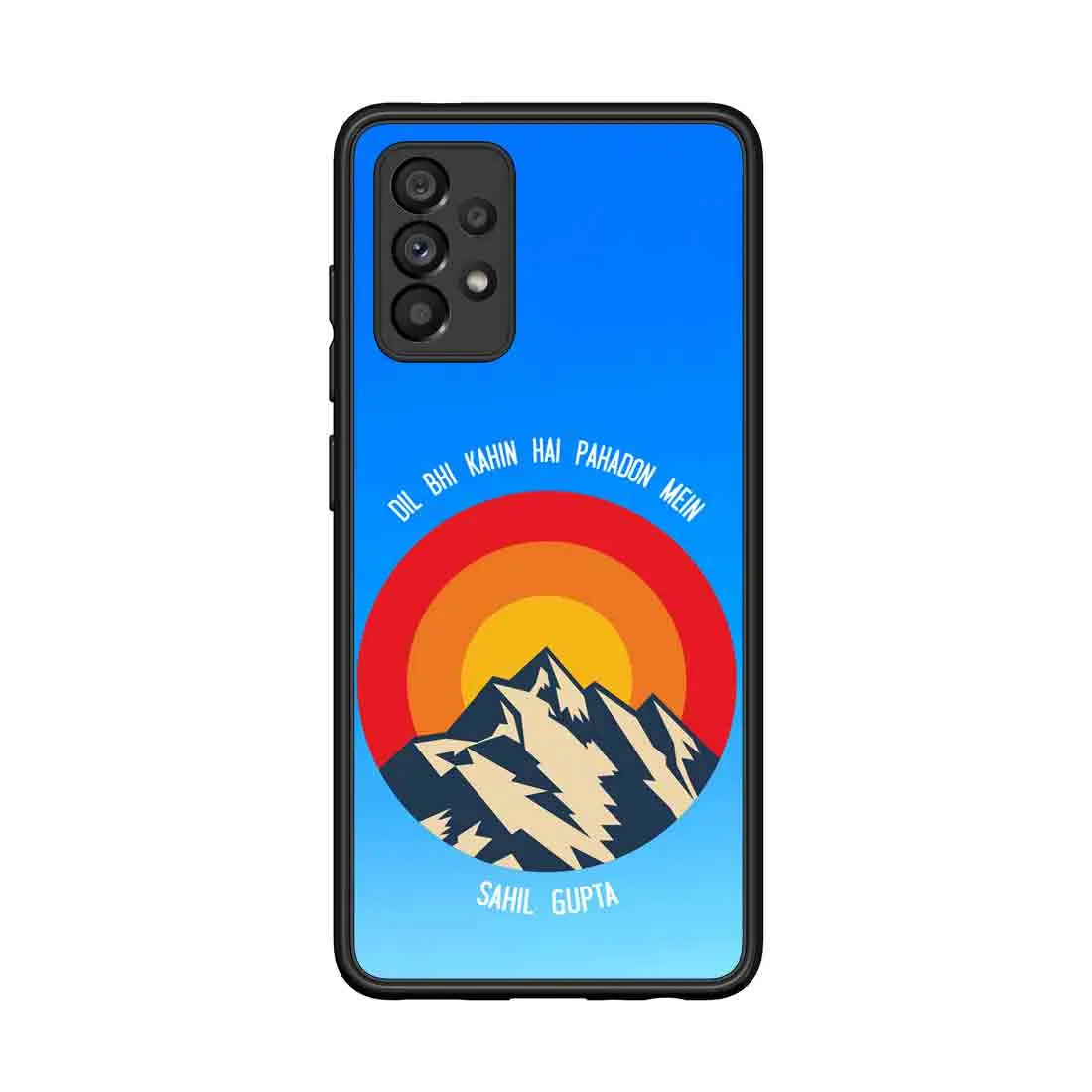 Customized Samsung A53 Back Case With Name Designer Mobile Cases  - Adventure Mountains