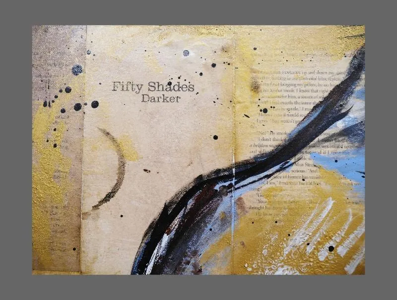 Dark And Darker 140cm x 100cm Book Club Series Gold Blue Nude (SOLD)