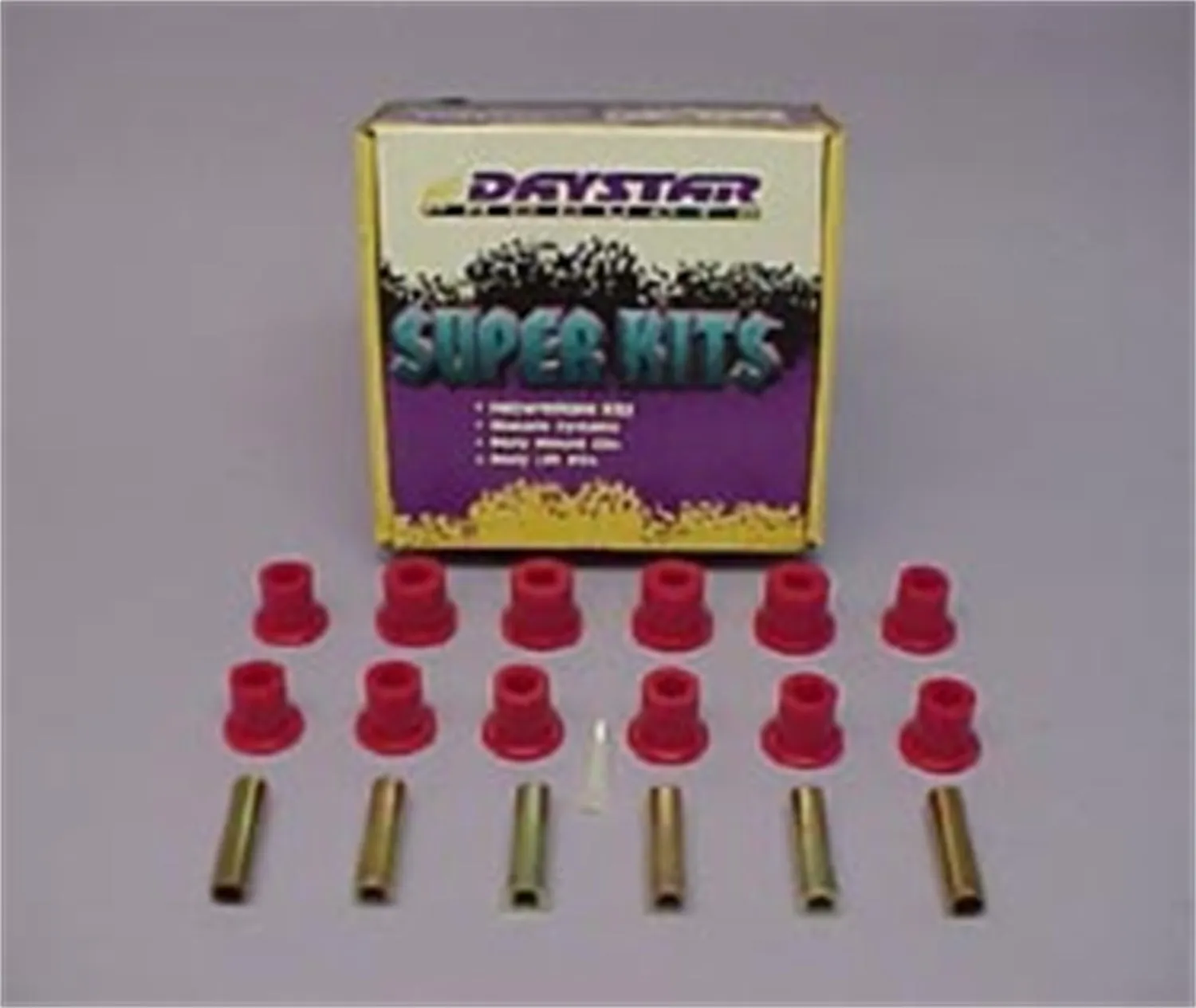 Daystar KG02021BK GM 1/2-1 Ton Frame Frame Shackle Bushings 67-87 GM 1/2-1 Ton Rear 1 3/4 Inch Frame Hole I.D. 4 Bushings 2 Sleeves Daystar