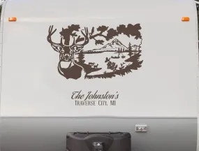 Deer Buck Lake RV Camper Motor Home Decal Sticker   Sign  CD119