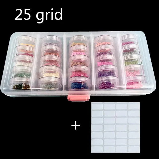 Diamond Painting Accessories | 64pc Transparent Accessory Container | DIY Rhinestone Embroidery Tools