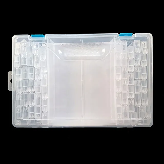 Diamond Painting Accessories | 64pc Transparent Accessory Container | DIY Rhinestone Embroidery Tools