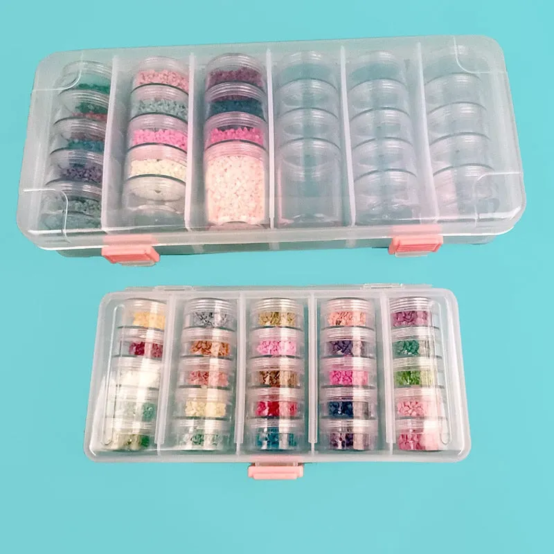 Diamond Painting Accessories | 64pc Transparent Accessory Container | DIY Rhinestone Embroidery Tools