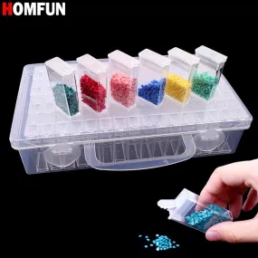 Diamond Storage Box | 64 Grid Transparent Storage Container | Rhinestone Carrying Box