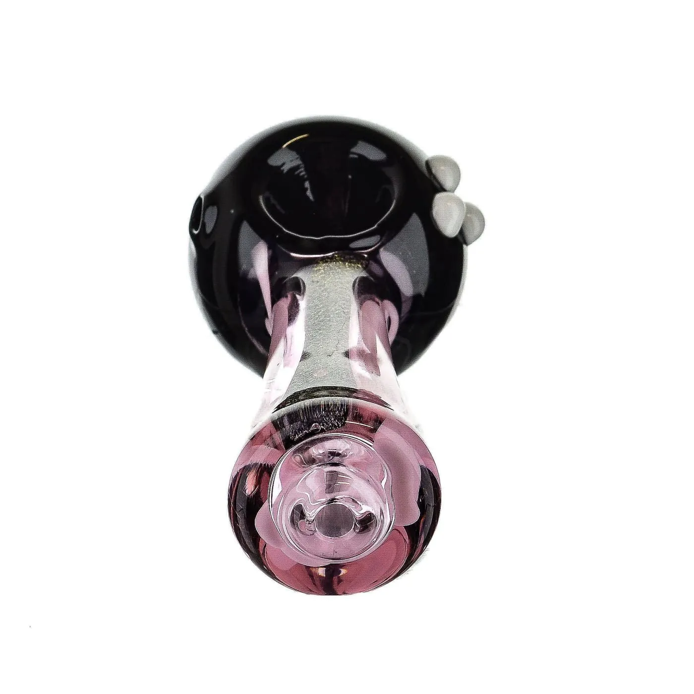 Dichroic Ebony and Pink Glass Spoon