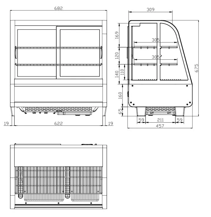 Empire Refrigerated Countertop Food Deli Cake Display Chiller 100 Litre - EMP-100-C