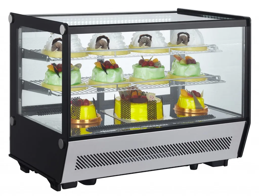 Empire Refrigerated Countertop Food Display Chiller 160 Litre Flat Glass - RTW-160B-5