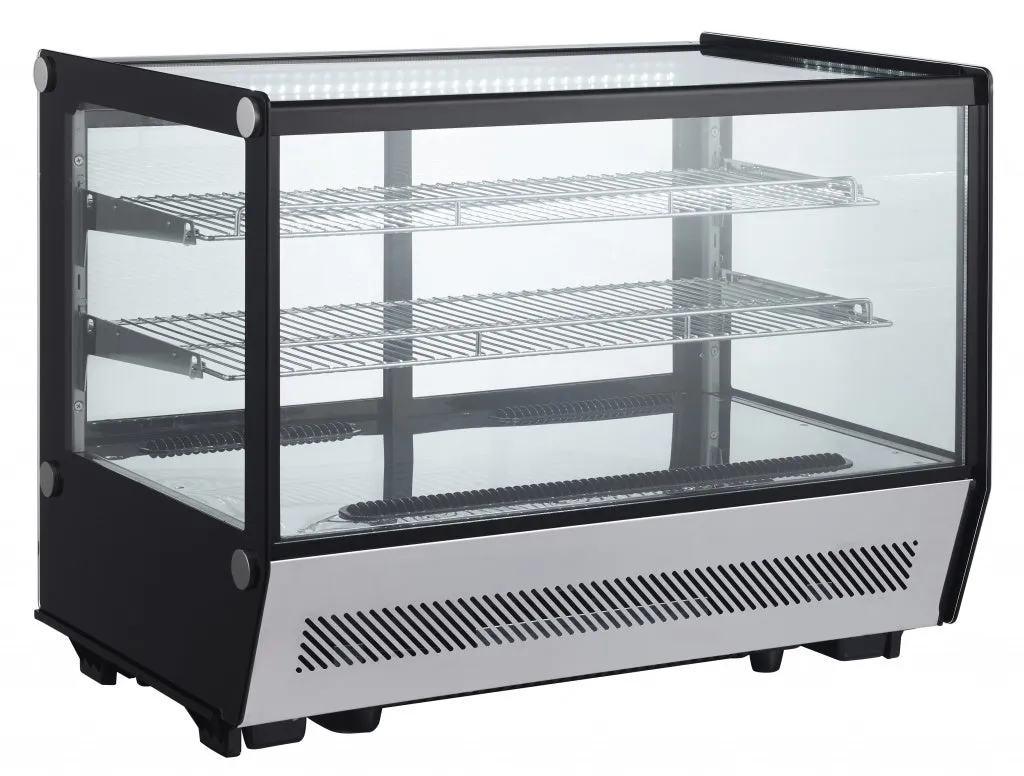 Empire Refrigerated Countertop Food Display Chiller 160 Litre Flat Glass - RTW-160B-5