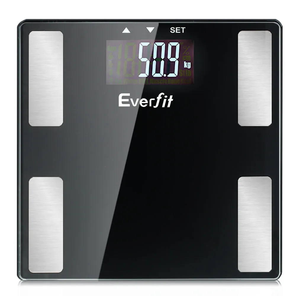 Everfit Body Fat Bathroom Scale Weighing BMI Monitor Gym 180kg