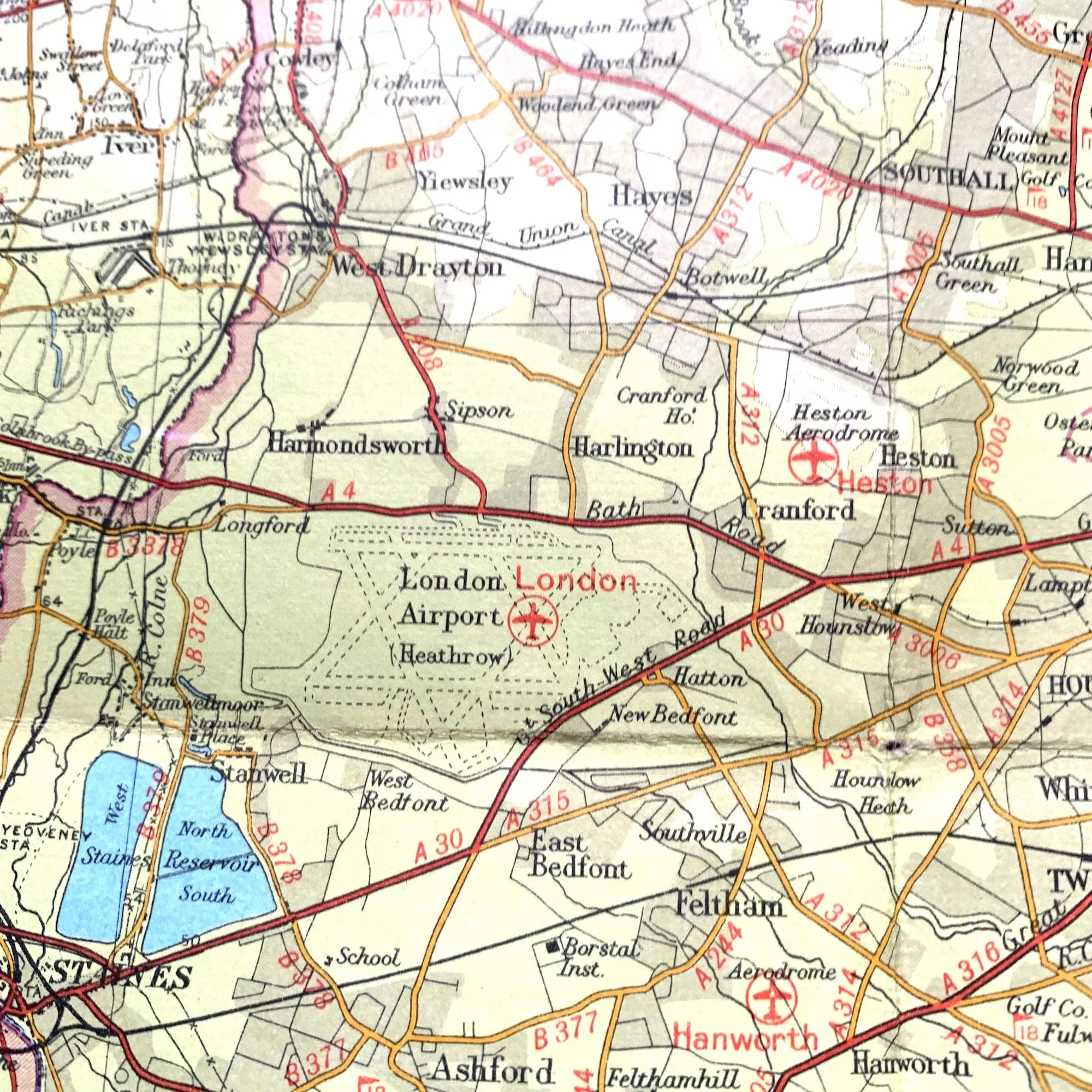 Fascinating 1940s Map of Surrey including London