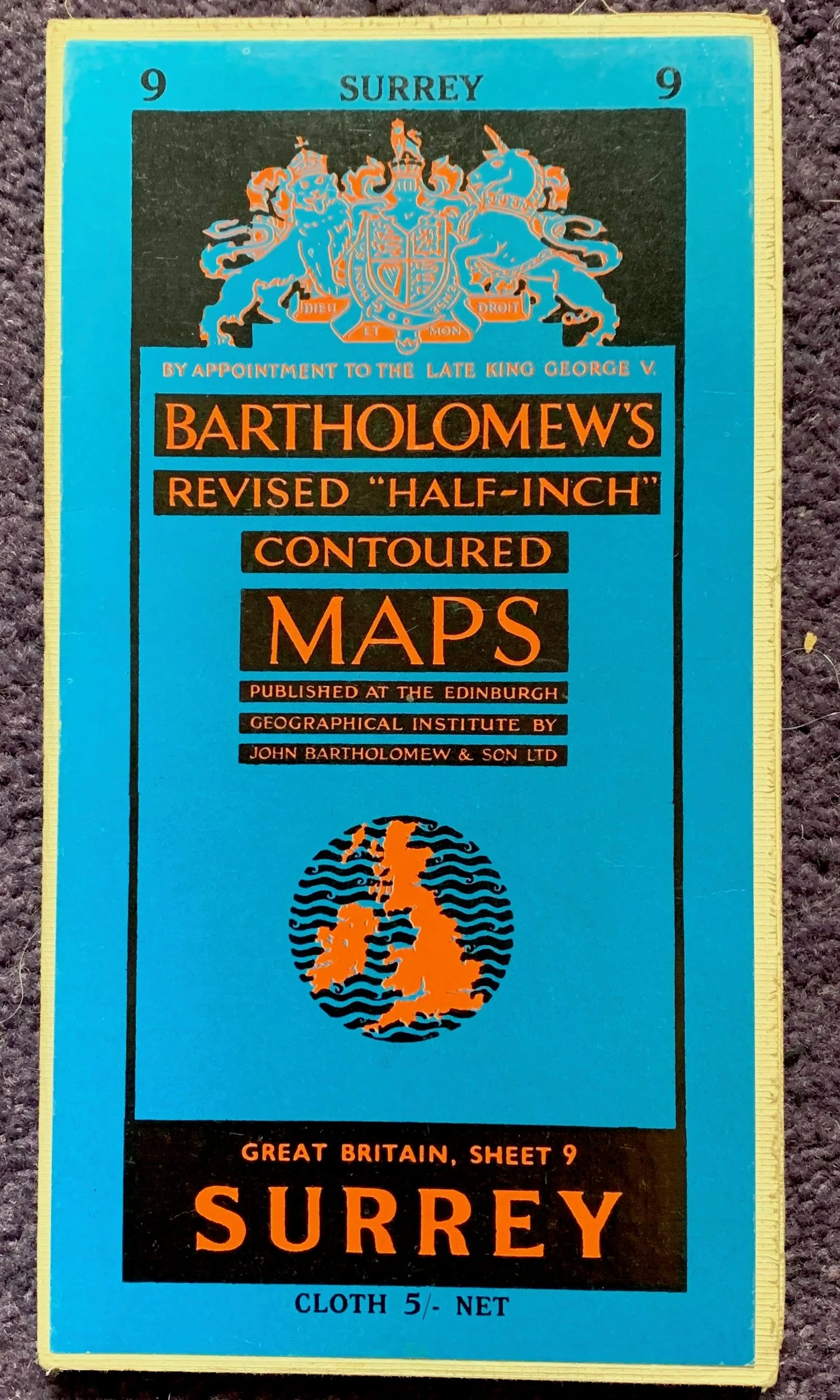 Fascinating 1940s Map of Surrey including London