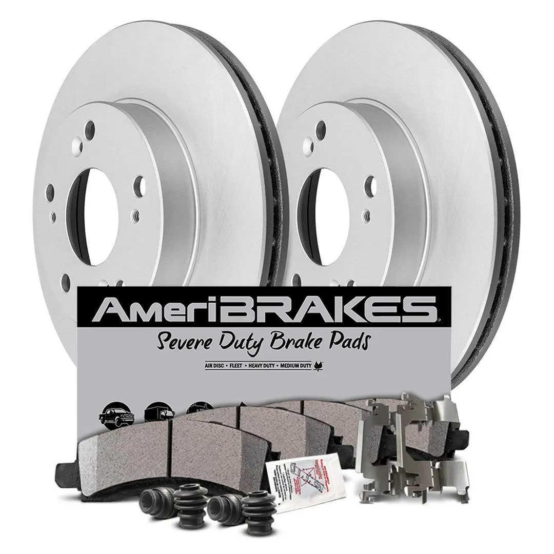 Front Fleet Pads Sensors & Coated Rotors for 2007-2018 Sprinter 2500 7000LB GVW