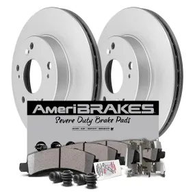 Front Fleet Pads Sensors & Coated Rotors for 2007-2018 Sprinter 2500 7000LB GVW