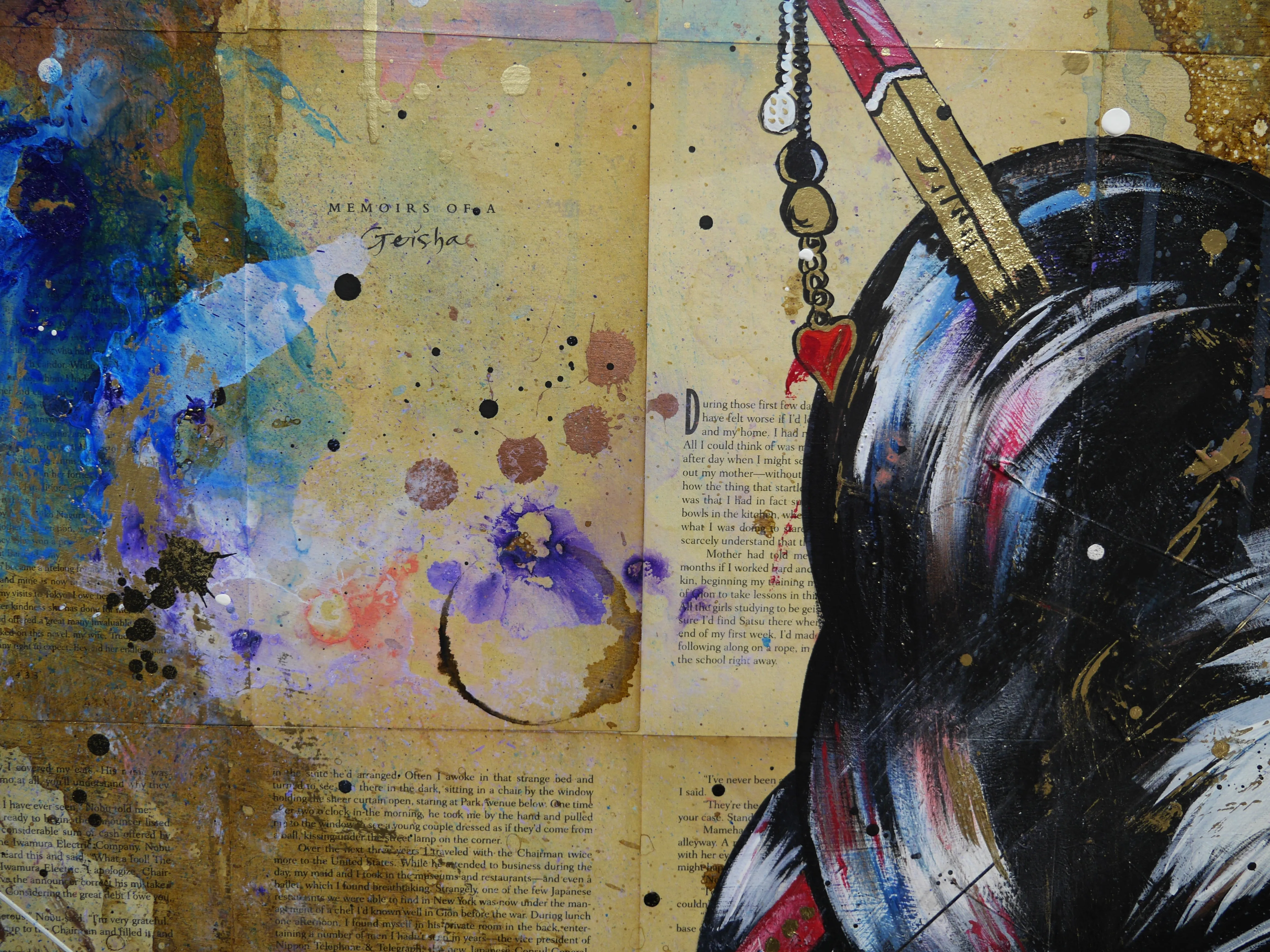 Heiwa 120cm x 120cm Geisha Abstract Realism Book Club Painting (SOLD)