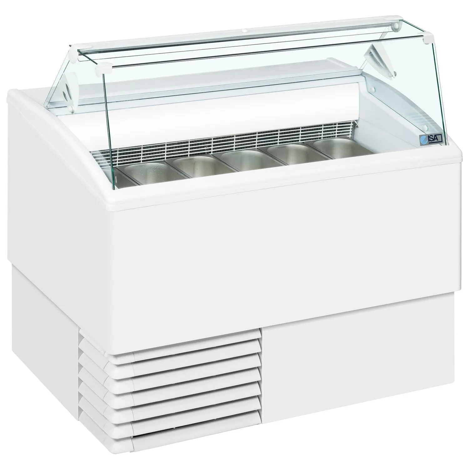 ISA Isetta Flat Scoop Ice Cream Counter Display Freezer 6 x 5 Litre - 6ST