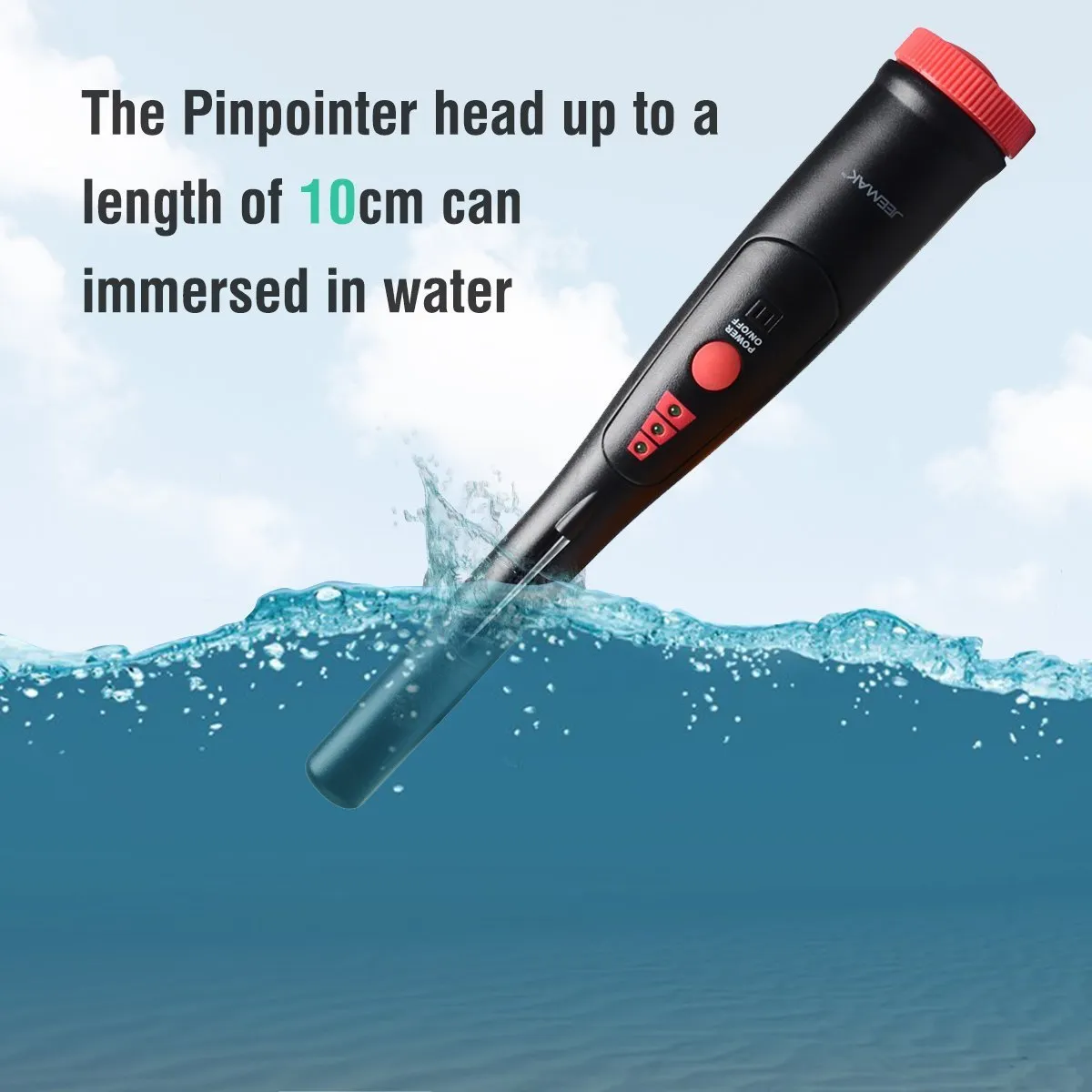 JEEMAK Pinpointer Metal Detector Treasure Hunting Tool Buzzer Vibrate Portable Pin Pointer with LED Indicators and Belt Holster