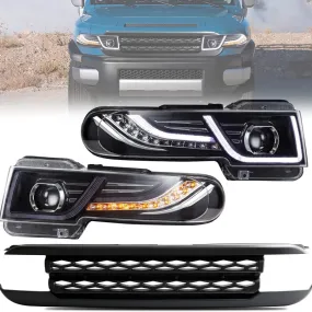 LED Headlights with Grille for 2007-2015 Toyota Fj Cruiser