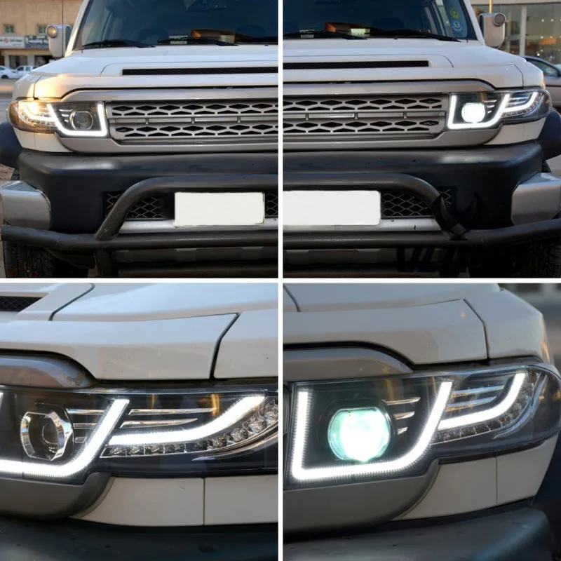 LED Headlights with Grille for 2007-2015 Toyota Fj Cruiser