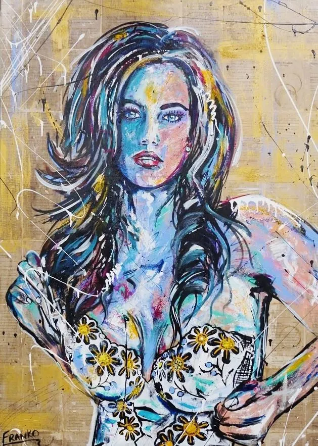 Lingerie 140cm x 100cm Nude Vintage Book Pop art Painting (SOLD)
