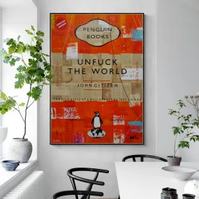 Lost and Unedited 140cm x 100cm Unfuck The  World Urban Pop Book Club Painting (SOLD)
