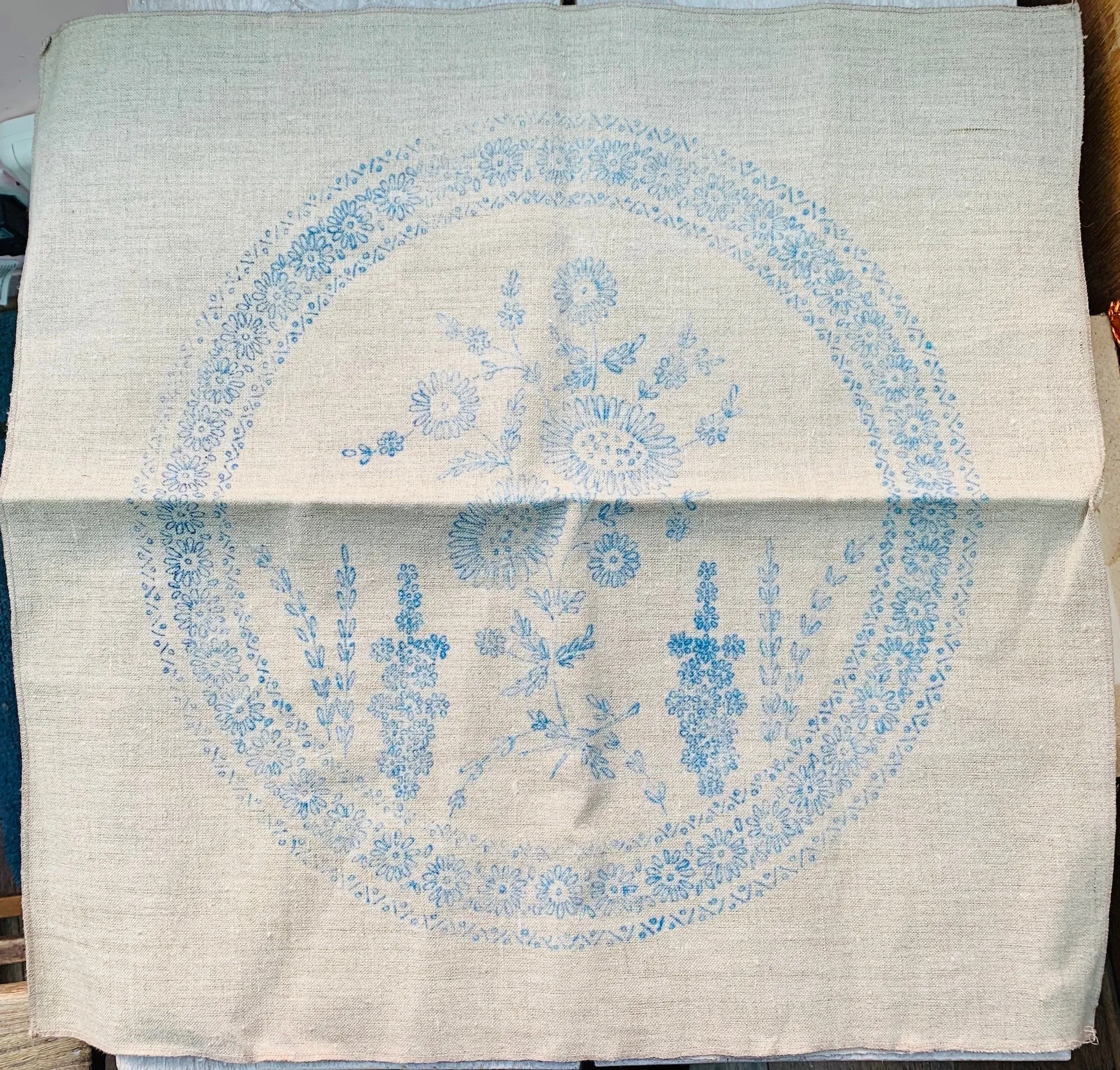 Lovely Vintage Pure Irish Linen 50cm Cushion Covers to Embroider