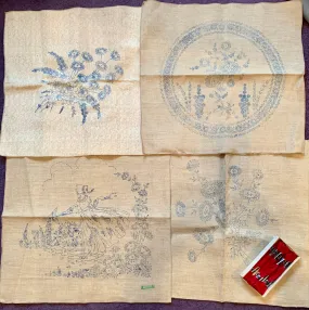 Lovely Vintage Pure Irish Linen 50cm Cushion Covers to Embroider