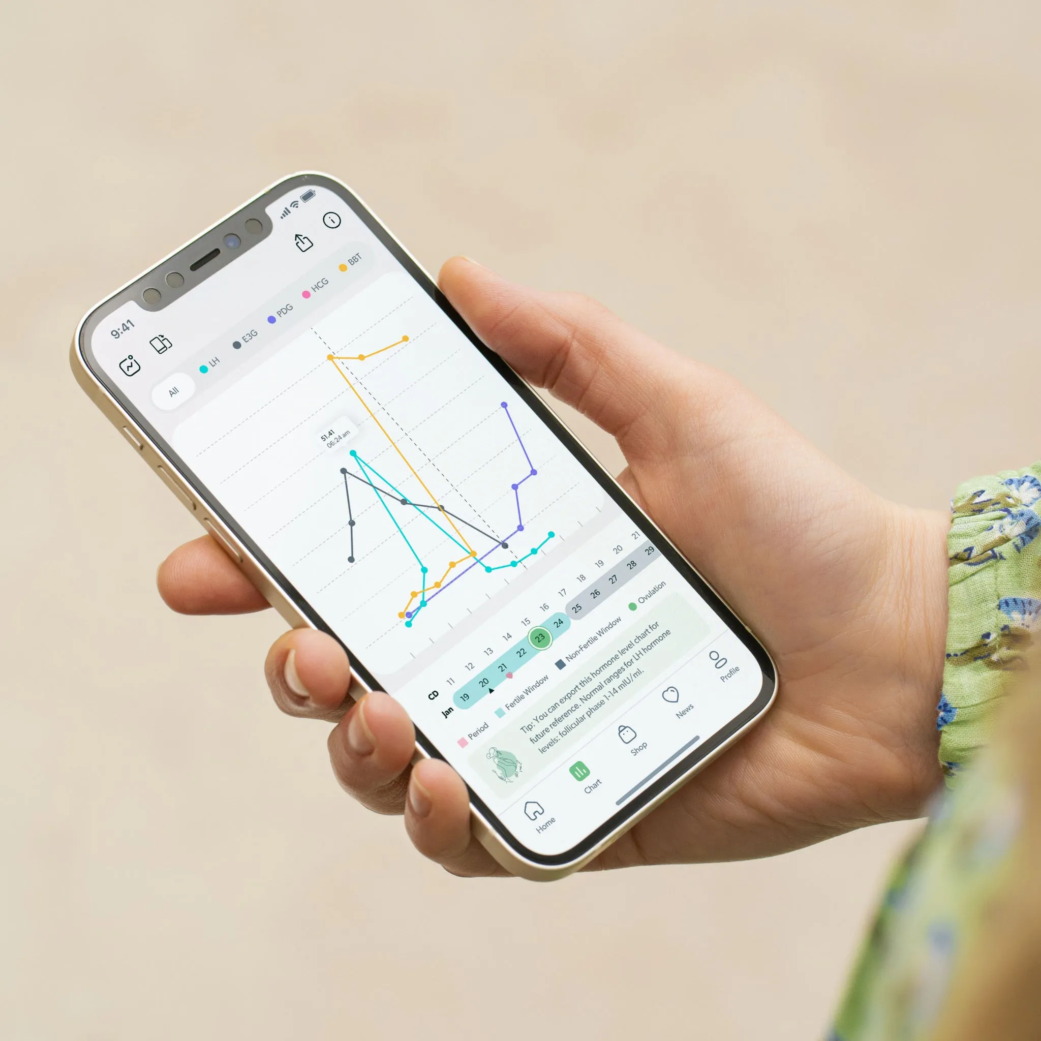 Mira Digital Basal Body Thermometer, Accurate BBT to Predict Ovulation and Fertile Days, Large Screen with Bluetooth, Connect to Mira App, 1 Count