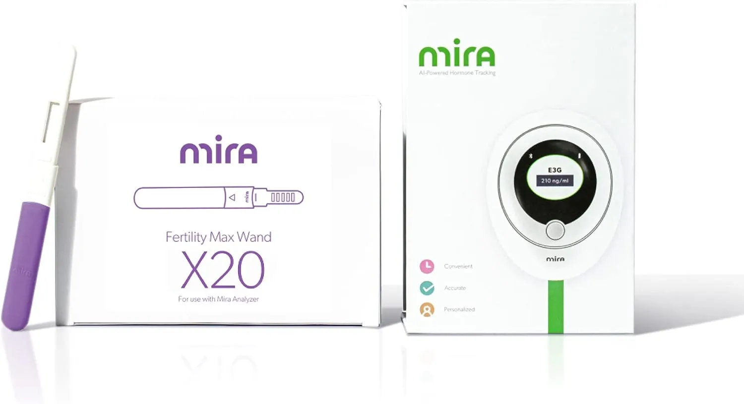 Mira Fertility MAX Starter Kit, Predict & Confirm Ovulation   6 Day Fertility Window, Mira Analyzer, 20 Mira Max Wands to Track Actual E3G, LH, & Progesterone (PdG) Levels   Mira App Included