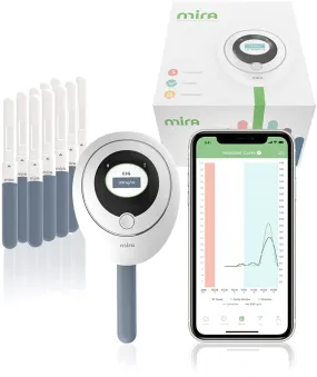 Mira Fertility Plus Tracking Monitor Kit with 10 Estrogen   LH Ovulation Test Wands and Connected App, Patented Smart System Predicts Ovulation with Actual LH and E3G Concentrations
