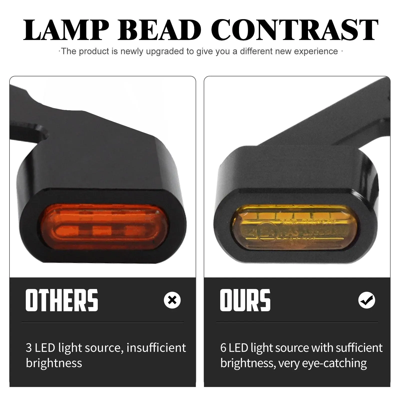 Motorcycle LED E Mark Turn Signal Indicator Light Mini Running Lamp For Harley Sportster XL 04-23 Touring Softail Street Glide