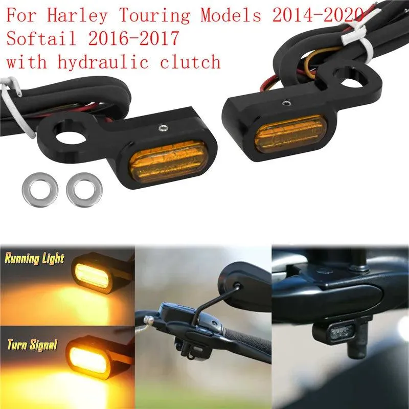 Motorcycle LED E Mark Turn Signal Indicator Light Mini Running Lamp For Harley Sportster XL 04-23 Touring Softail Street Glide