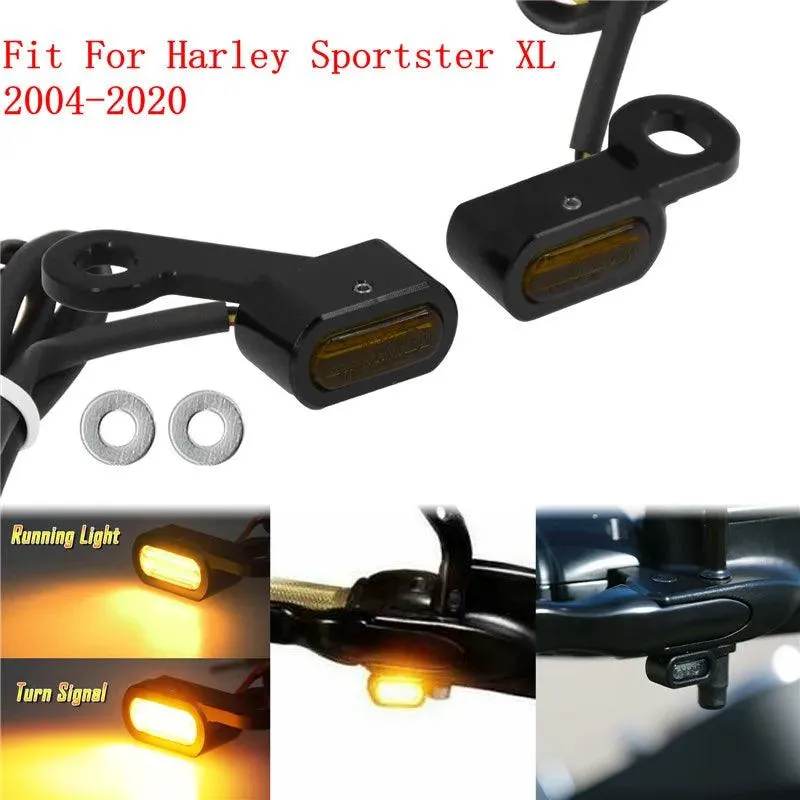 Motorcycle LED E Mark Turn Signal Indicator Light Mini Running Lamp For Harley Sportster XL 04-23 Touring Softail Street Glide