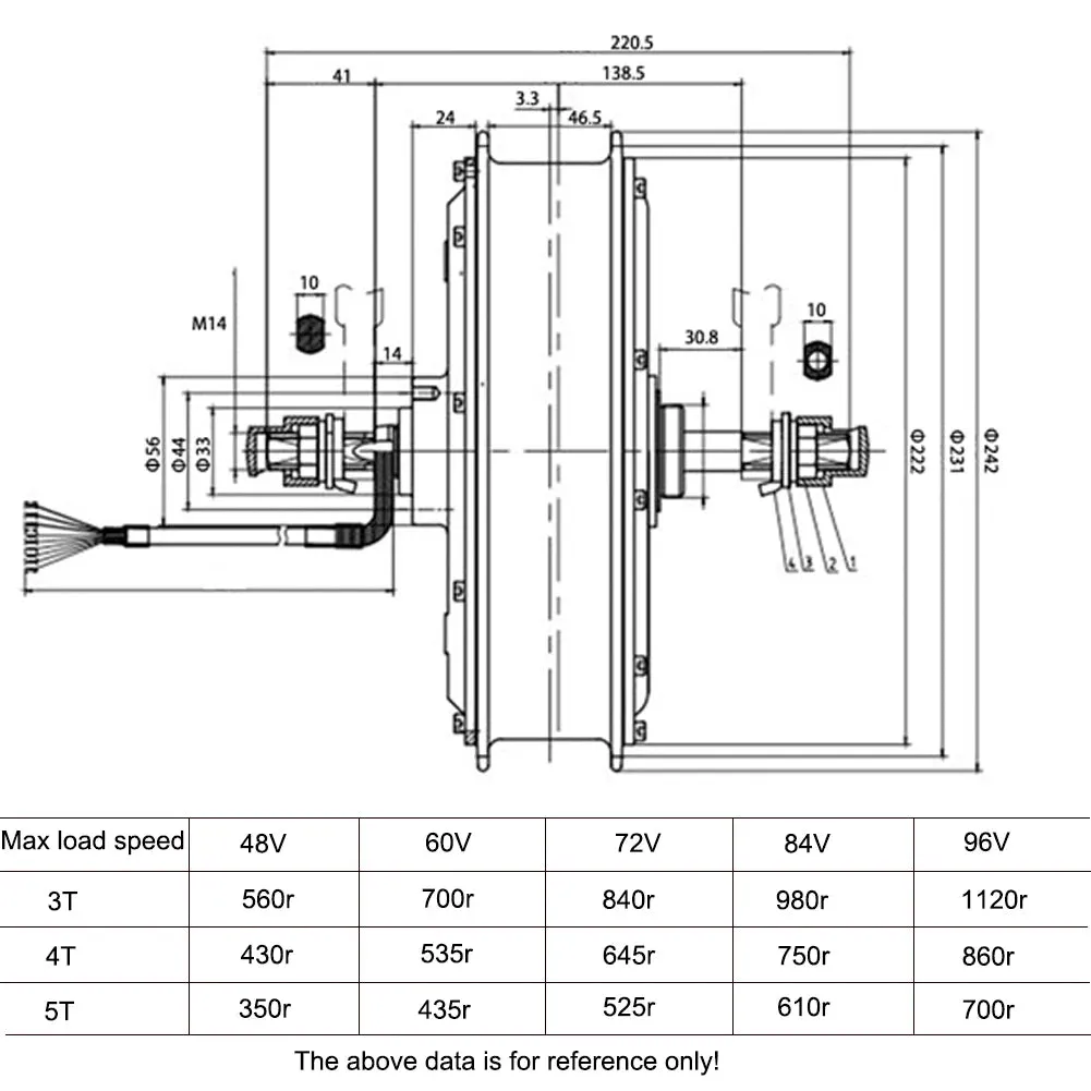 MXUS V3 72V 3000W Brushless Non-Gear Hub Motor Electric Bicycle Rear Wheel Motor Ebike Conversion Kit Mountain Dirt Bike Motor