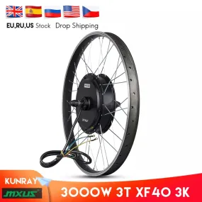 MXUS V3 72V 3000W Brushless Non-Gear Hub Motor Electric Bicycle Rear Wheel Motor Ebike Conversion Kit Mountain Dirt Bike Motor