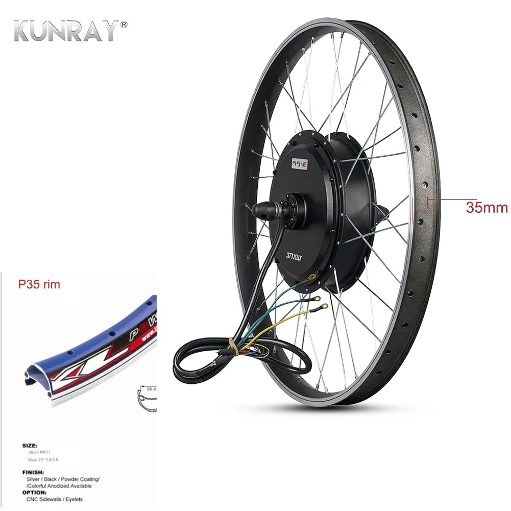 MXUS V3 72V 3000W Brushless Non-Gear Hub Motor Electric Bicycle Rear Wheel Motor Ebike Conversion Kit Mountain Dirt Bike Motor