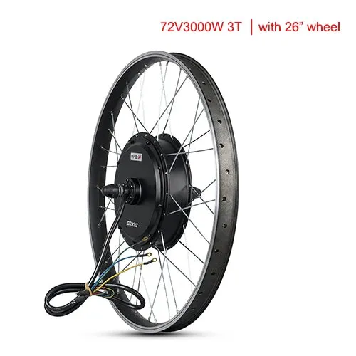 MXUS V3 72V 3000W Brushless Non-Gear Hub Motor Electric Bicycle Rear Wheel Motor Ebike Conversion Kit Mountain Dirt Bike Motor
