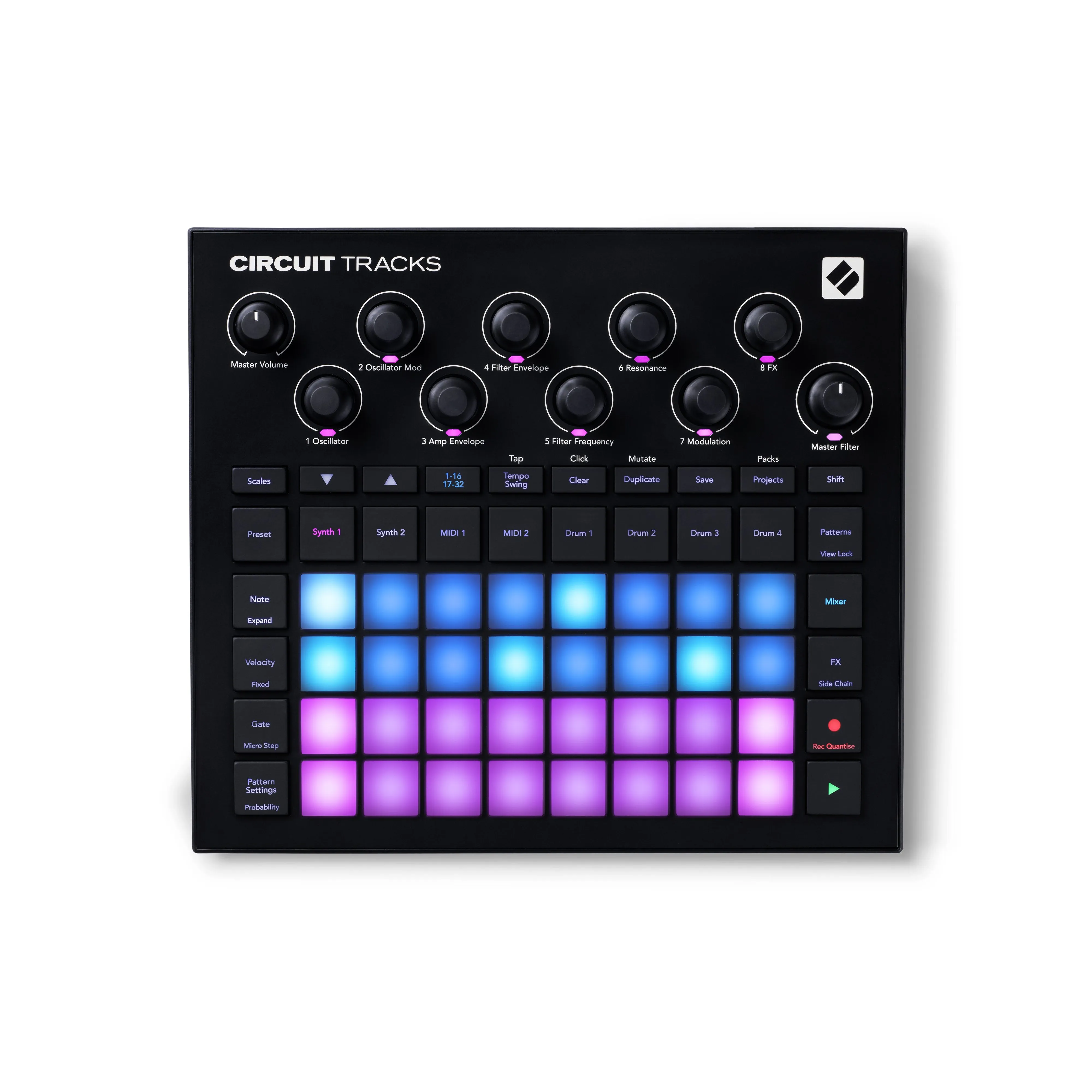 Novation CIRCUIT-TRACKS Standalone Groovebox with Synths, Drums and Sequencer