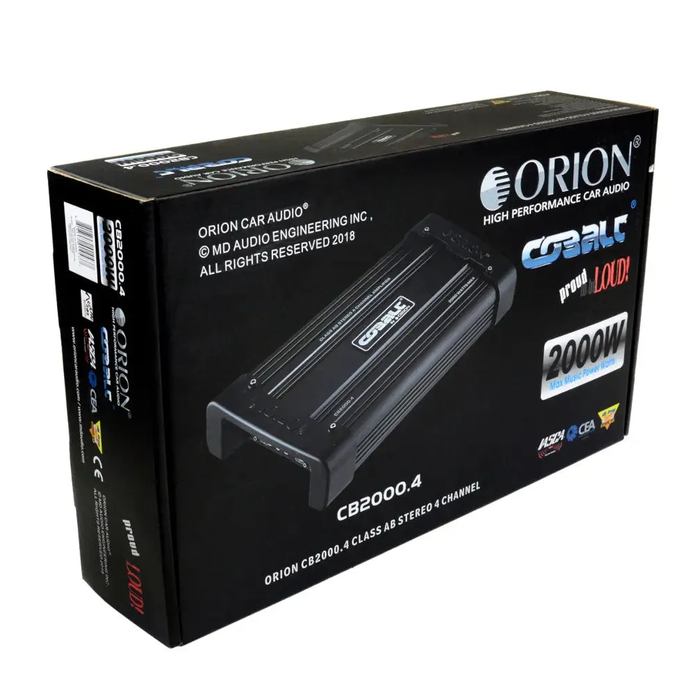 Orion CB2000.4 Cobalt Series Class AB 4 Channel AMP 2000W Max Audio Amplifier