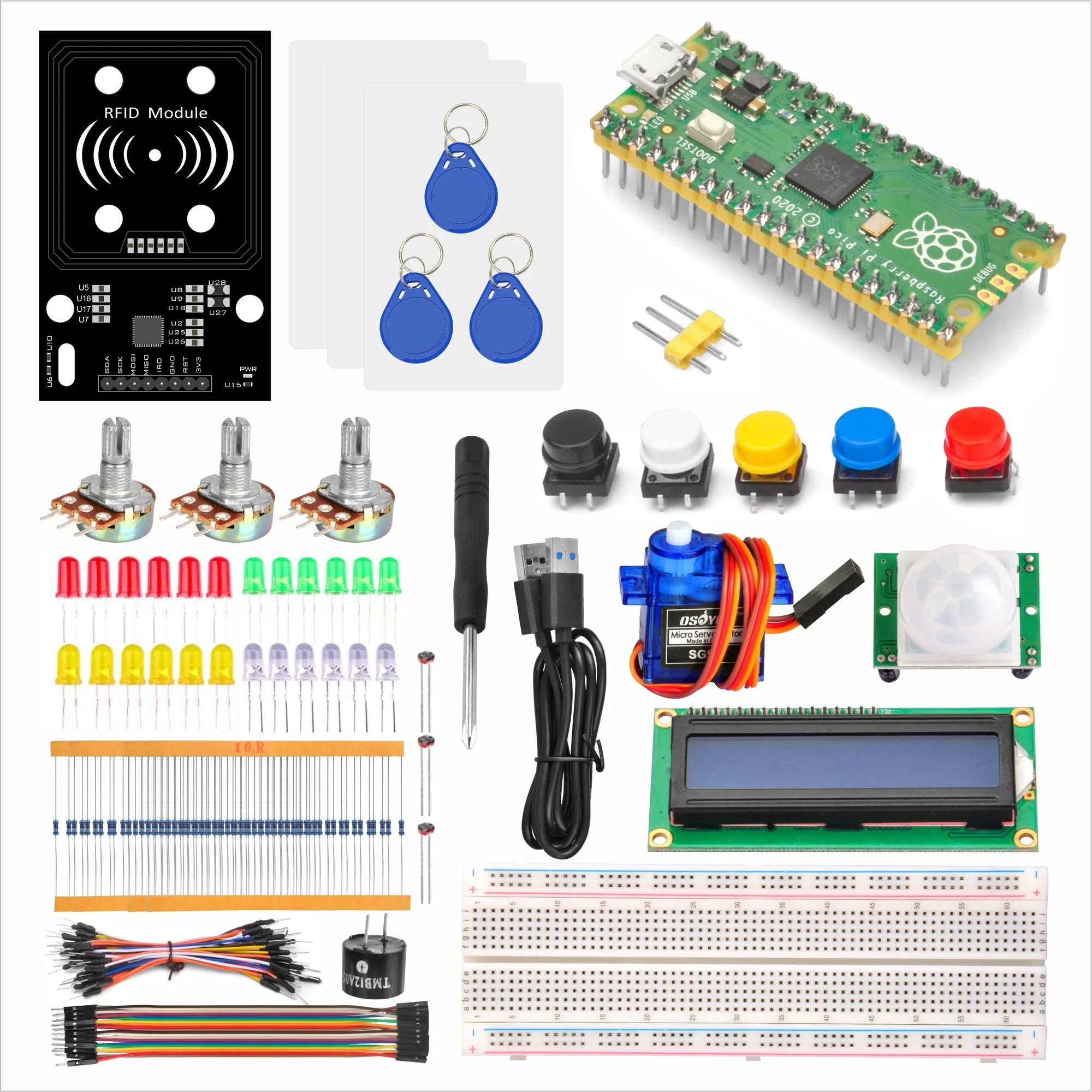 OSOYOO Python Hardware Programming Learning Kit with Raspberry Pi Pico
