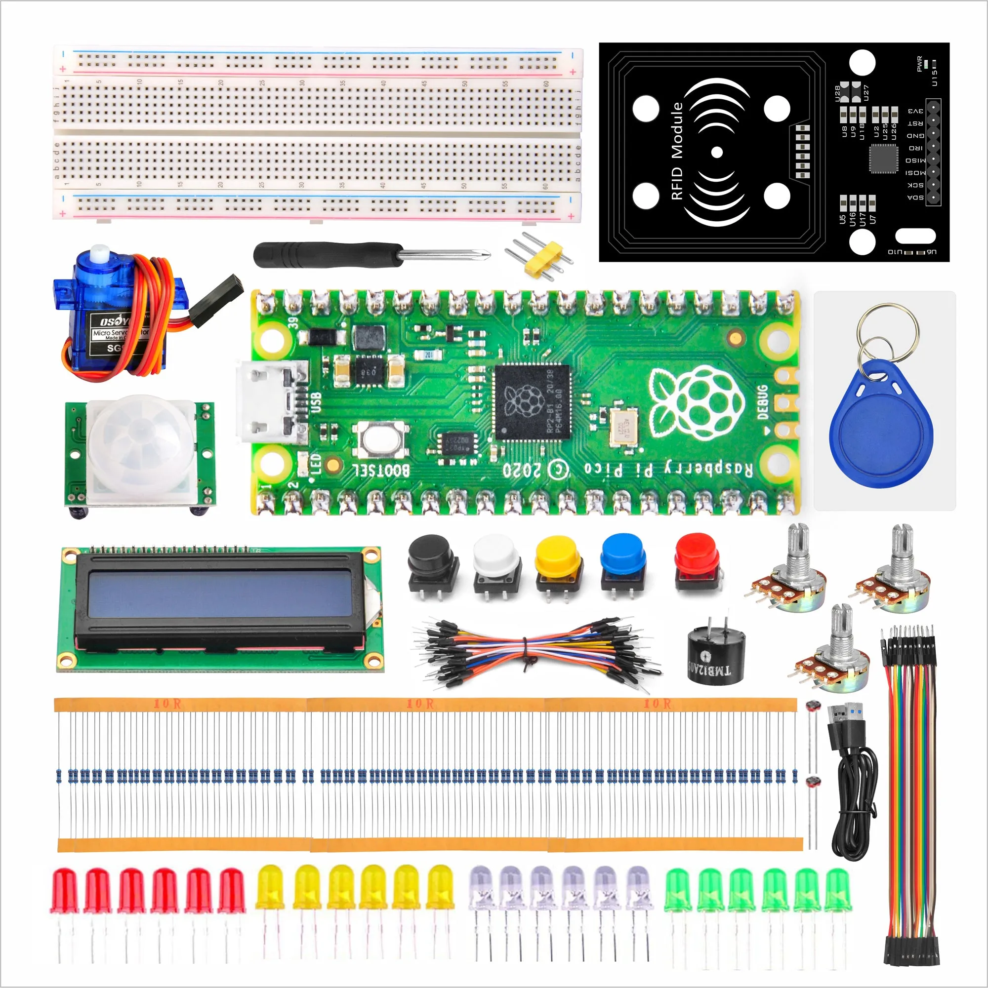 OSOYOO Python Hardware Programming Learning Kit with Raspberry Pi Pico