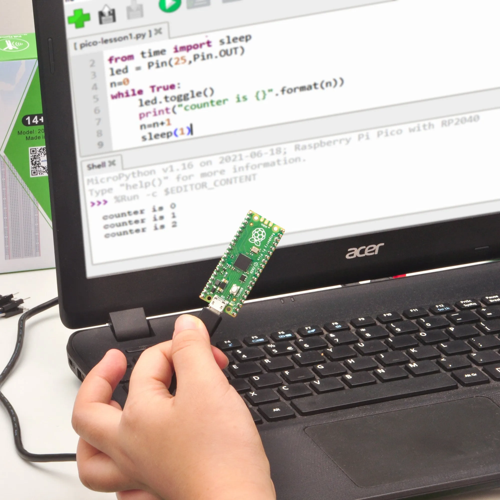 OSOYOO Python Hardware Programming Learning Kit with Raspberry Pi Pico