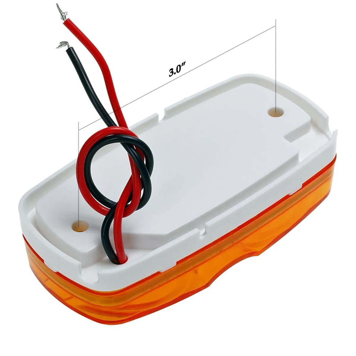 Partsam 14x Trailer Marker LED Light Double Bullseye 10 Diodes Clearance Light Red/Amber, 4x2 Tiger Eye / Double Bubble 12V Rectangular LED Side Marker Light Indicators Surface Mount RV Camper Trucks