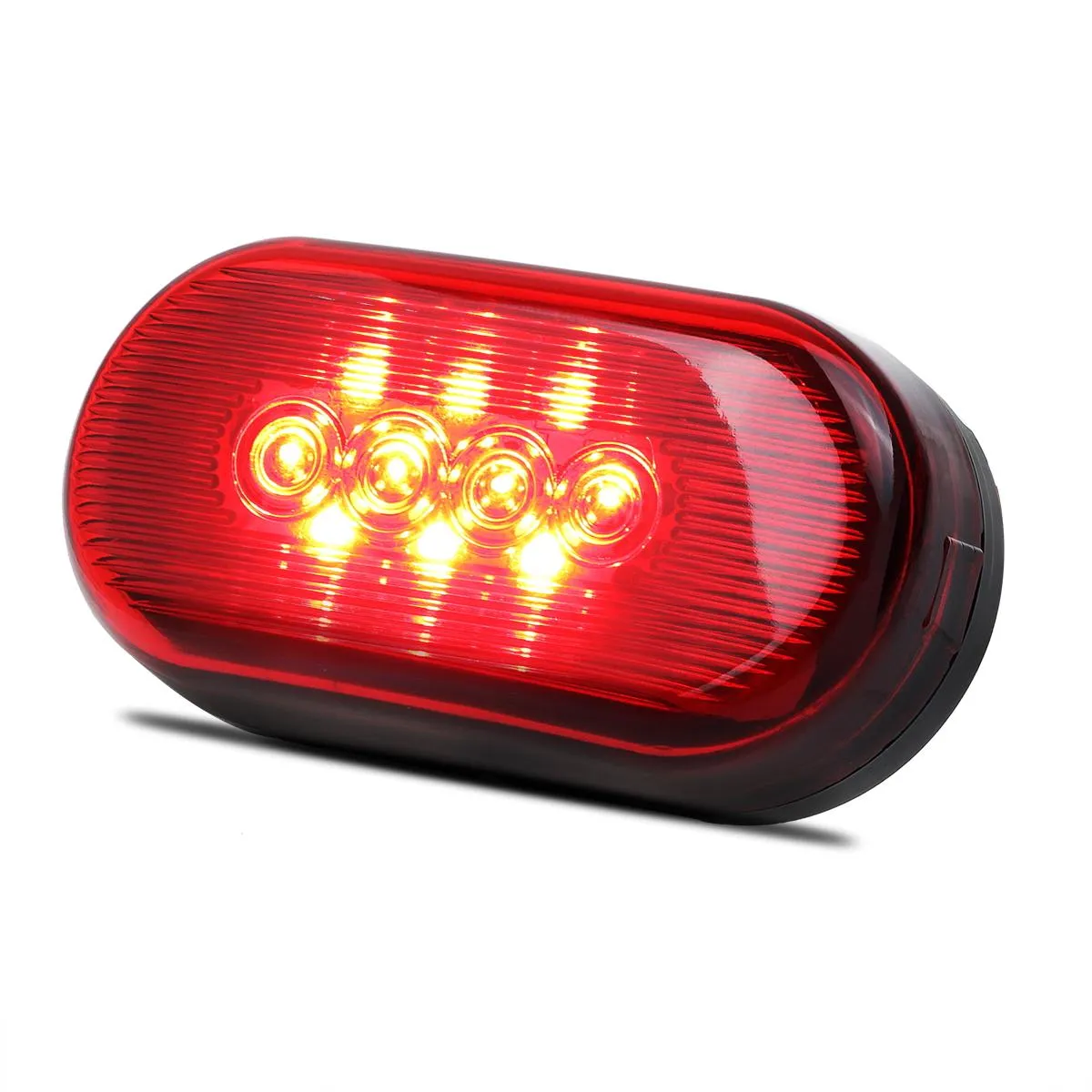 Partsam 2Pcs 4Inch Rectangular Led Side Marker Clearance Lights Red 10 Diodes RV Trailer Truck Camper Waterproof Surface 2x4 Rectangle Led Marker Lights Sealed Indicators Identification Lights