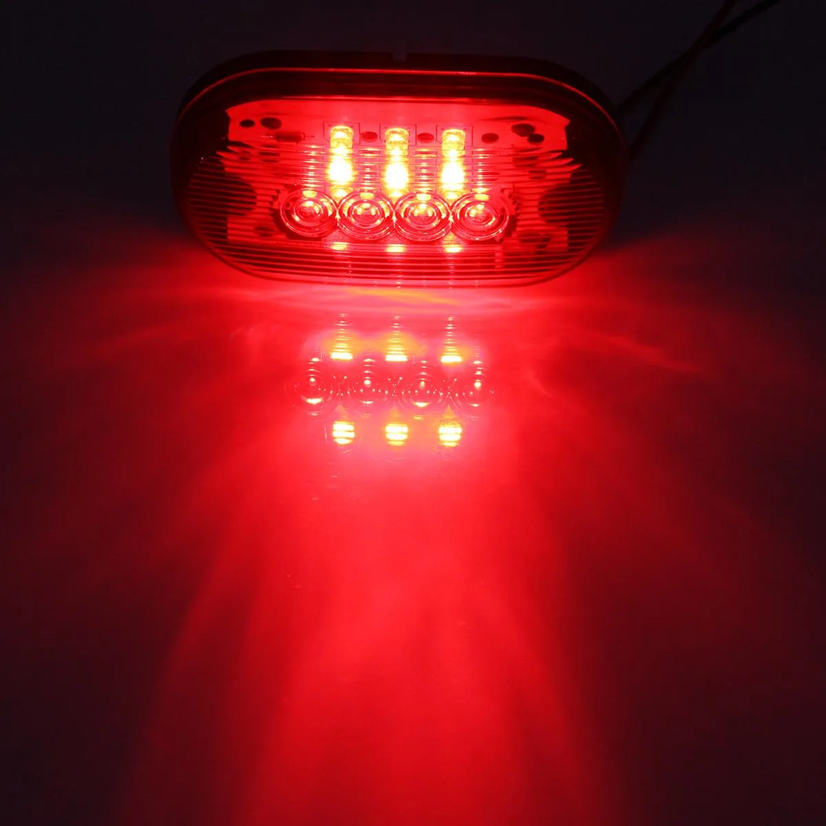 Partsam 2Pcs 4Inch Rectangular Led Side Marker Clearance Lights Red 10 Diodes RV Trailer Truck Camper Waterproof Surface 2x4 Rectangle Led Marker Lights Sealed Indicators Identification Lights