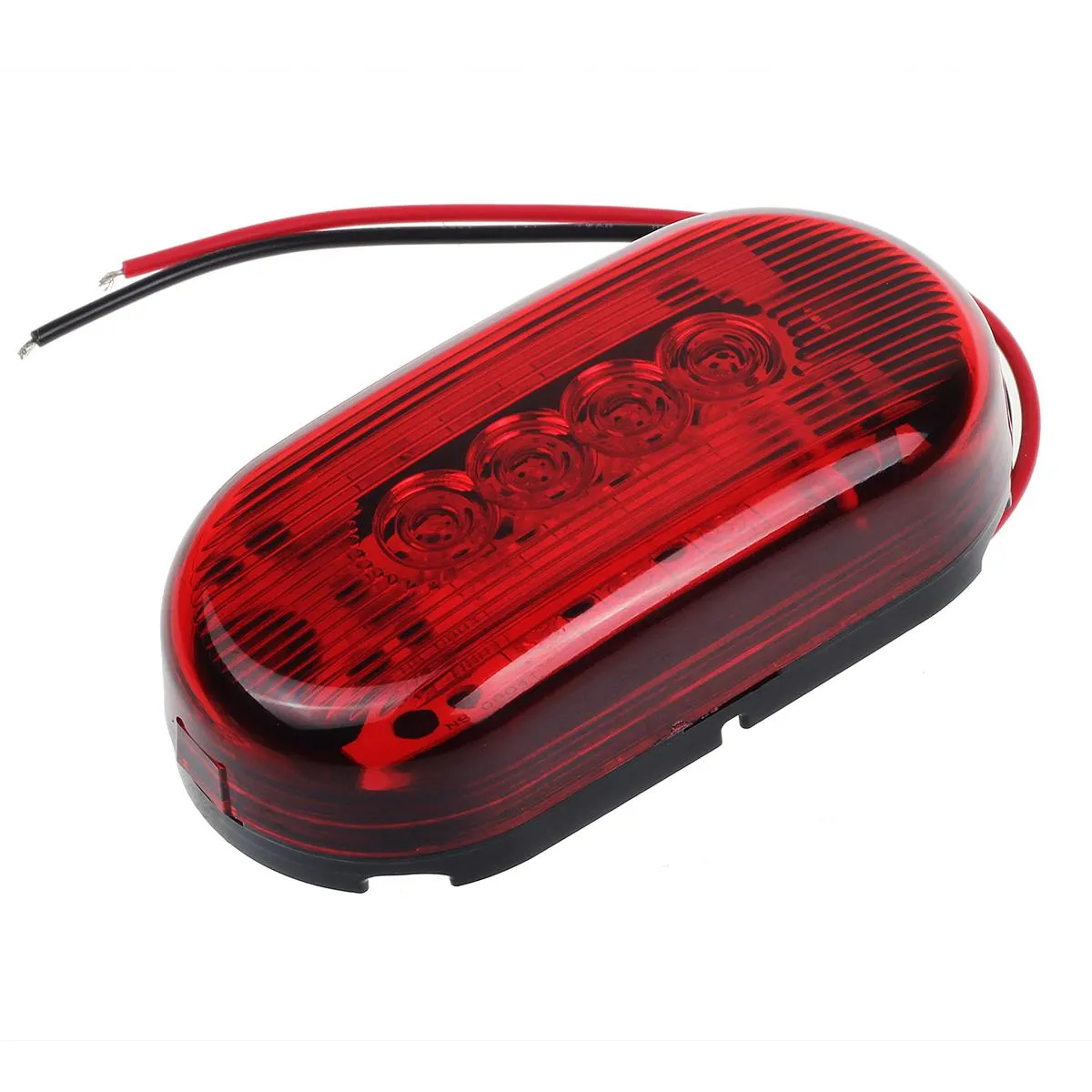 Partsam 2Pcs 4Inch Rectangular Led Side Marker Clearance Lights Red 10 Diodes RV Trailer Truck Camper Waterproof Surface 2x4 Rectangle Led Marker Lights Sealed Indicators Identification Lights
