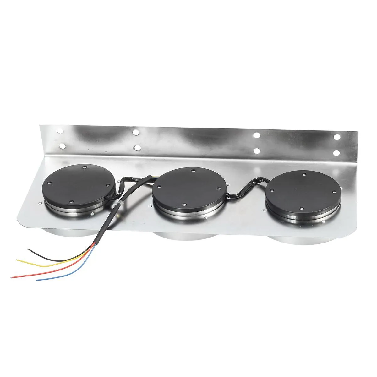 Partsam 2Pcs 54 LED Truck Trailer Tail Lights Bar with Chrome Iron Bracket Base Waterproof 24V 4 Inch Round Led Trailer Tail Lights Bar Stop Turn Signal Running Parking Lights Lamps RV Camper