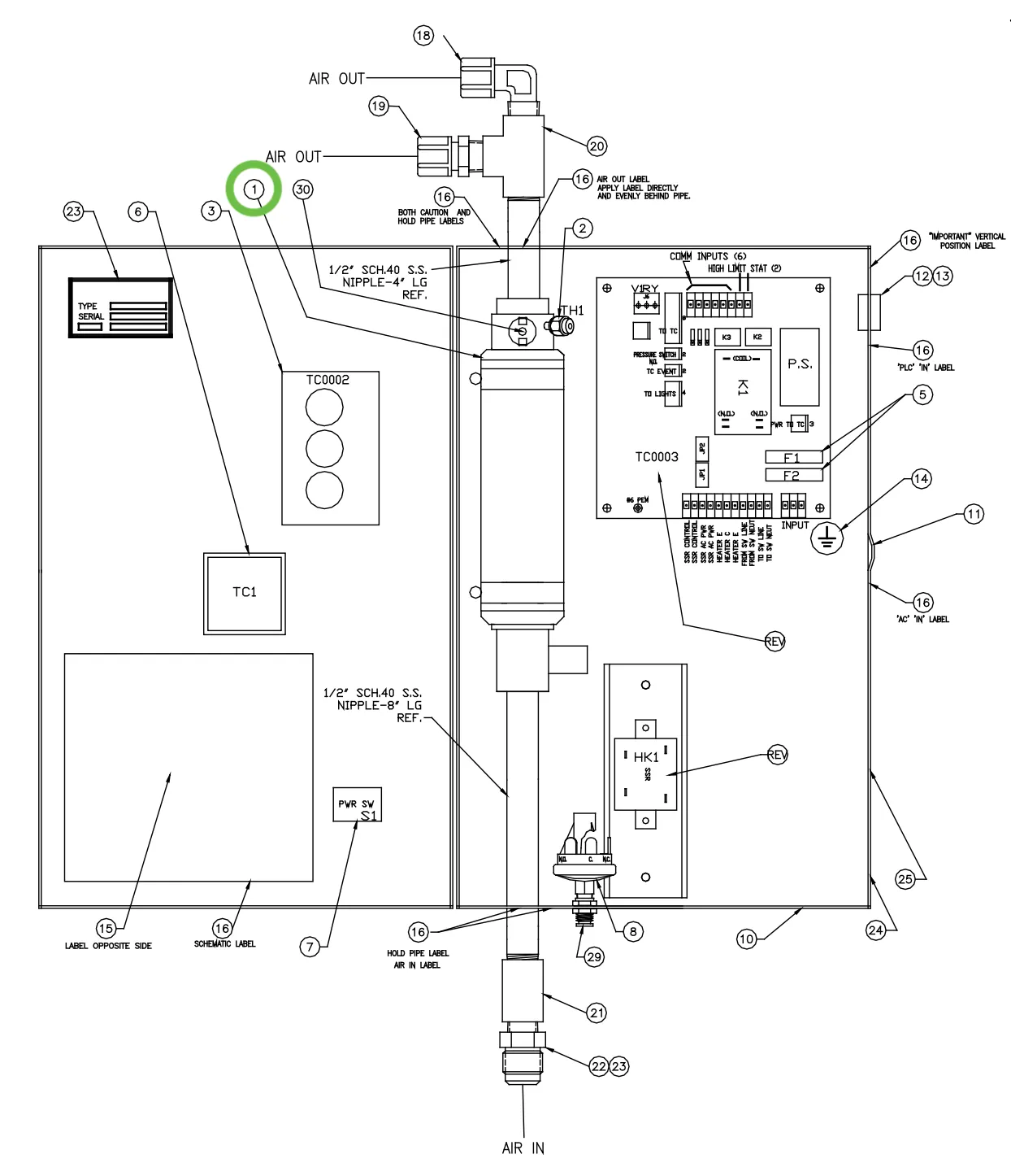 Ransburg A11028-00 Cool Touch In-Line Air Heater