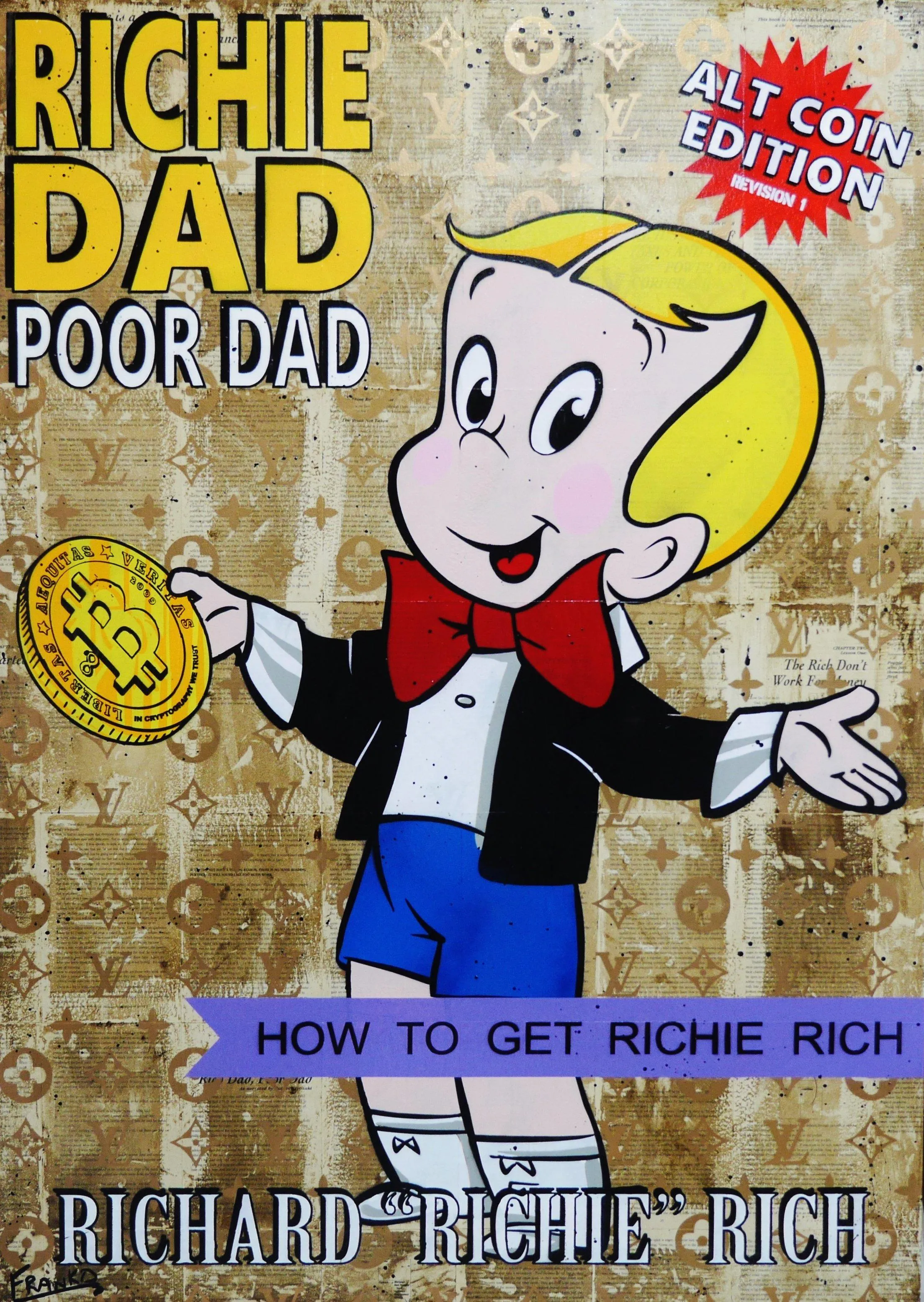 Rich Like Richie 140cm x 100cm Richie Rich Bitcoin (SOLD)